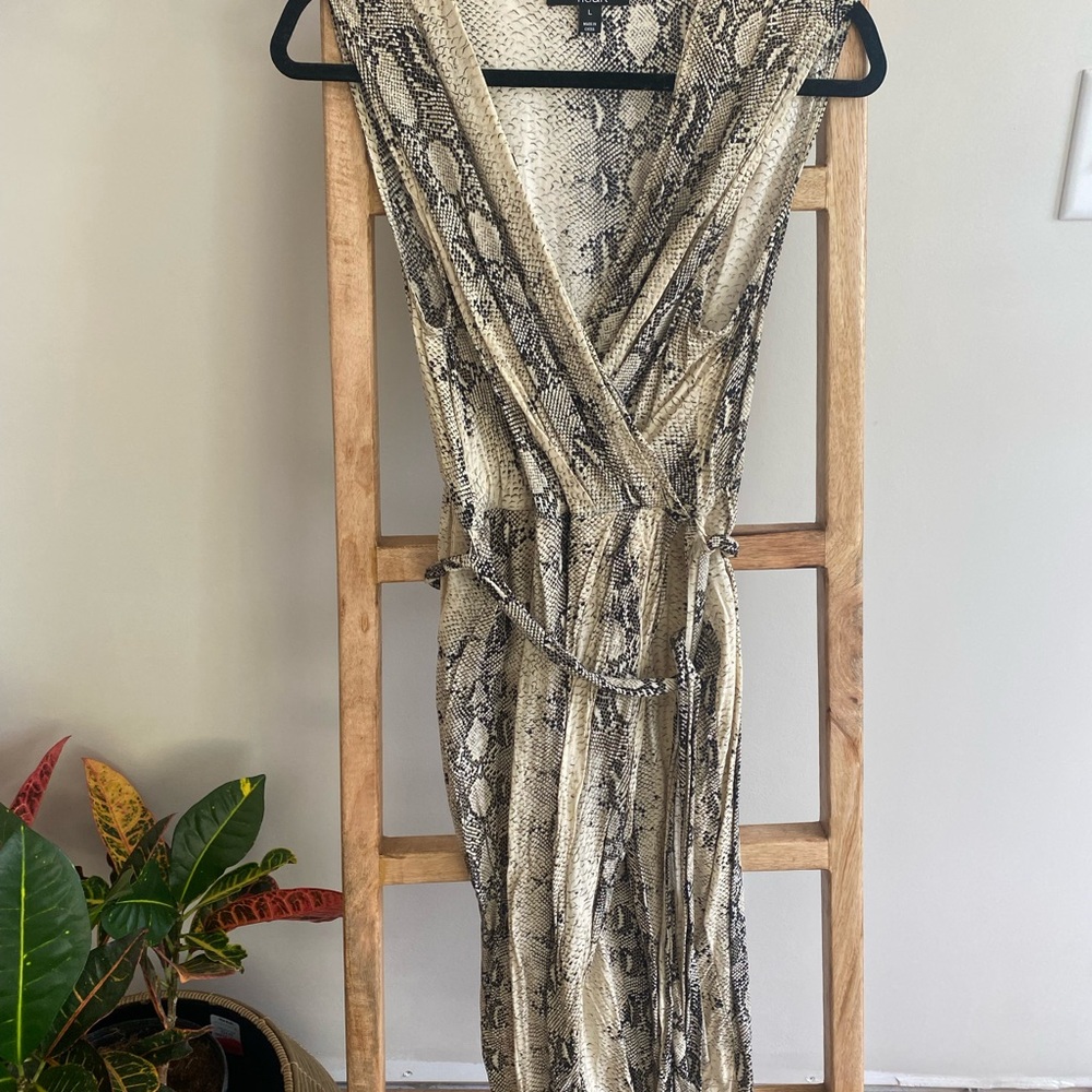 Snake Print Wrap Dress